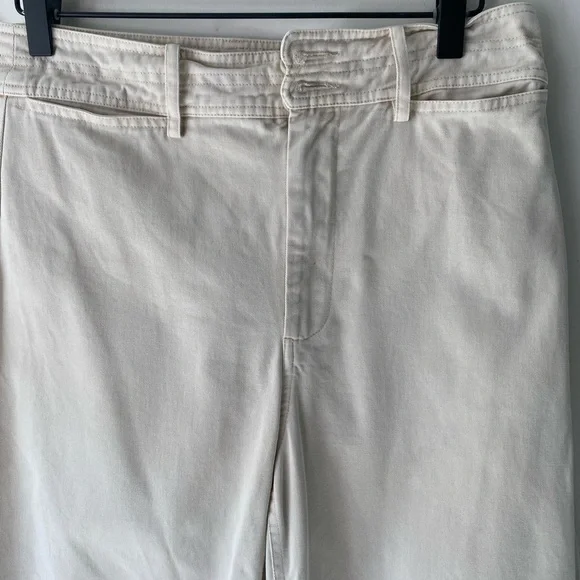 Apiece Apart Merida High Waist Wide Leg Crop Pants Khaki Cotton Size 6 | Minimal - Picture 6 of 15